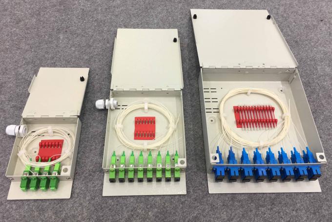 2 scatola a fibra ottica di termine del porto FTTH con le trecce della fibra dello