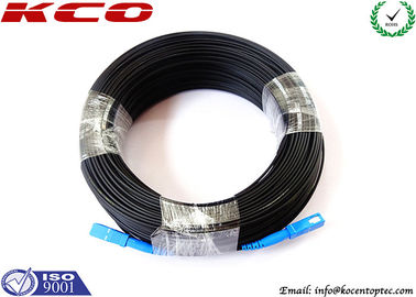 SC / UPC  - SC / UPC Single Mode Simplex FTTH Fiber Optic Patch Cord Black LSZH PVC