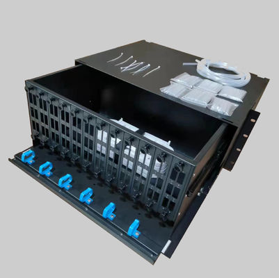 4U Drawer Type 96 Ports Rack Mount Fiber Optic Termination Box with 485*300*4U Dimensions