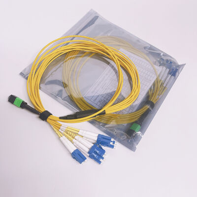 Single Mode 8 Fibers APC Polished MPO MTP Break-out Patch Cable with Polarity Method A B C to LC Duplex Fiber Optic Break-out Cable
