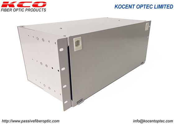 4U 16 Slot LGX PLC Fiber Optic Splitter Rack Mount Chassis Box for FTTH FTTx with 1x2 Split Way