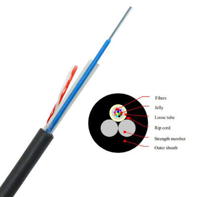 Cable a fibra ottica aereo 6fo 12fo 24fo ASU / Mini ADSS Outdoor Fiber Optic Cable 100M 200M Span