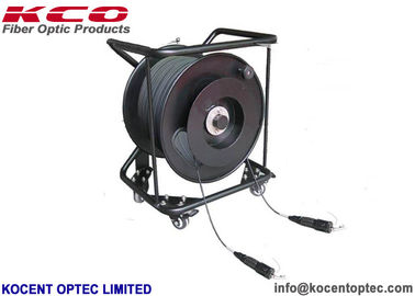 4 core 6 core LSZH TPU YZC Tactical Fiber Optic Patch Cables Single Mode 1000m 4.8mm 7.0mm