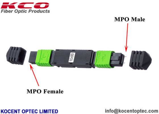 Female To Male MPO Attenuator 1dB~30dB 8core 12core 16core 24core 36core MTP Attenuator for Data Center