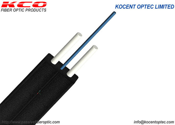 G657A 1core 2wire LSZH Black Indoor FTTH Drop Fiber Optic Cable